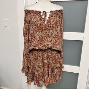 LoveShackFancy Hampshire Garden Popover Silk Mini Dress SZ Medium Multicolor EUC
